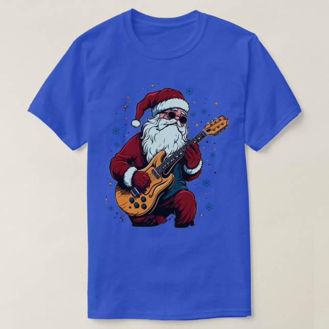 Camiseta Navidades Guitarra Regalo Santa Claus Guitarista G (Diseño del anverso)