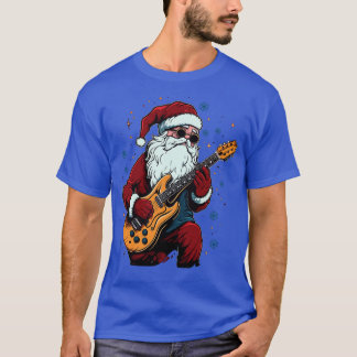 Camiseta Navidades Guitarra Regalo Santa Claus Guitarista G