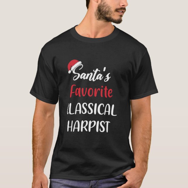 Camiseta Navidades Harpist clásicos favoritos de Santas (Anverso)