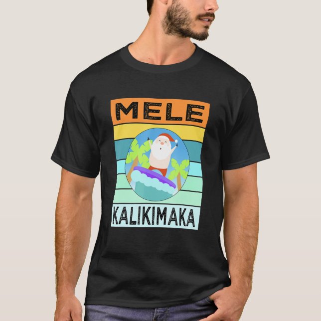 Camiseta Navidades hawaianos de Mele Kalikimaka Santa Ugly (Anverso)
