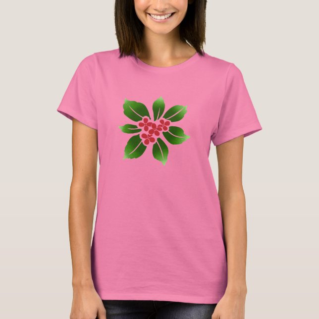 Camiseta Navidades hawaianos Holly Mele Kalikimaka Rojo (Anverso)
