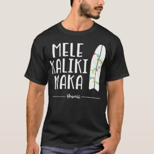 Camiseta Navidades hawaianos Mele Kalikimaka Surfboard Hawa