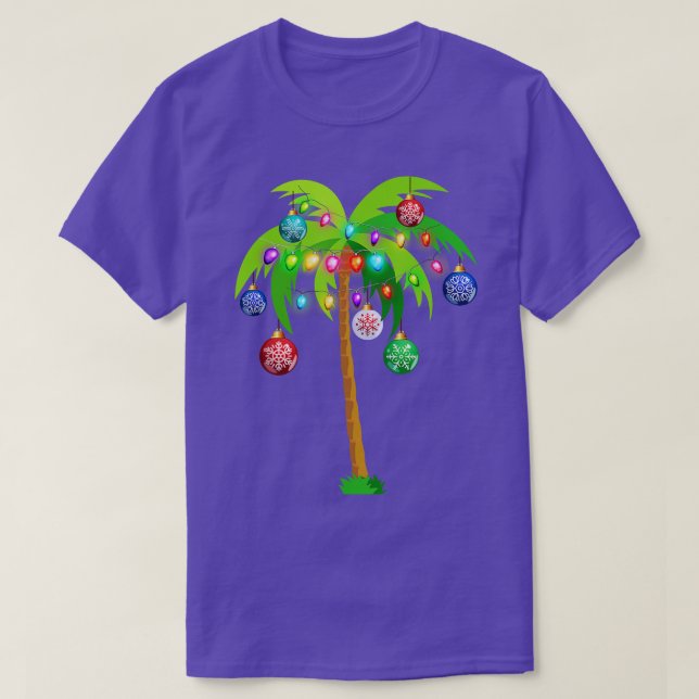 Camiseta Navidades hawaianos palmeras tropicales de Navidad (Diseño del anverso)