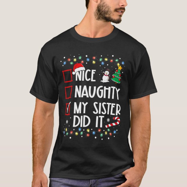 Camiseta Navidades Hermana Hermana Hermosa Hizo La Familia  (Anverso)