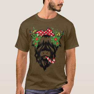 Camiseta Navidades Highland Cow Funny Farm Animal