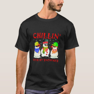 Camiseta Navidades Hip Hop Música Snowman Chillin Con My S