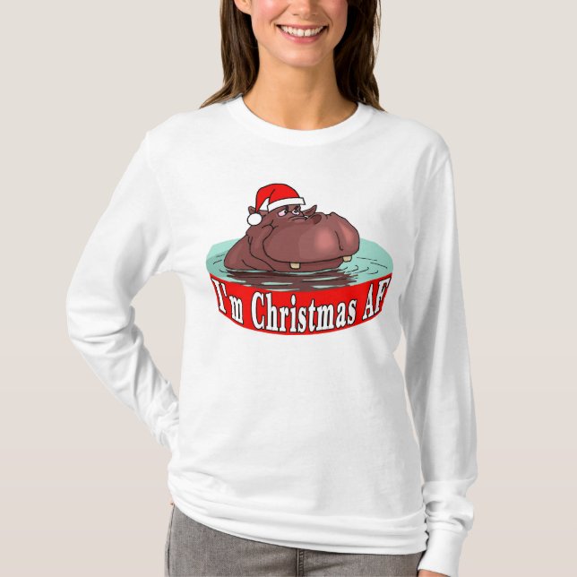 Camiseta Navidades Hippopótamo (Anverso)