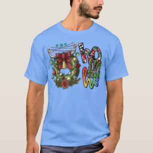 Camiseta Navidades Ho Ho Ho Ho Ho, copos de nieve de guirna
