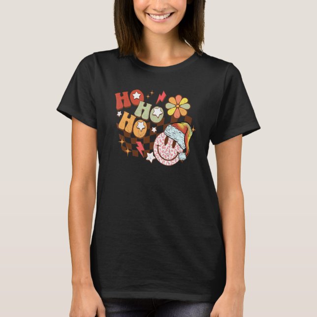 Camiseta Navidades Ho Ho Ho Santa Hat Happy Face Leoparme (Anverso)