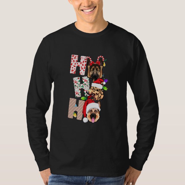 Camiseta Navidades Ho Ho Ho Shepherd Dog For Dog Mascota Xm (Anverso)