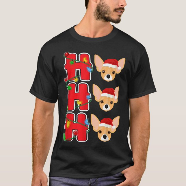 Camiseta Navidades Ho Ho Santa Chihuahua (Anverso)