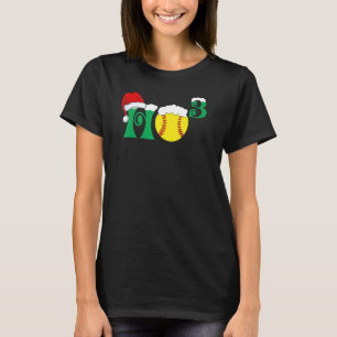 Camiseta Navidades Ho Ho X 3 de Softbol Holiday Santa Xma