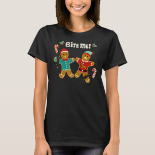 Camiseta Navidades Holiday Gingerbread Men Cookie Bite Me
