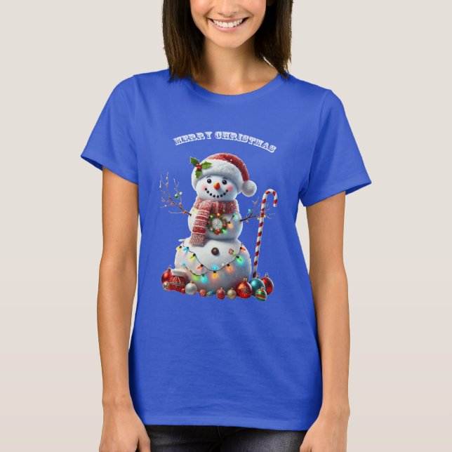 Camiseta Navidades Holiday Snowman con decoraciones URM (Anverso)