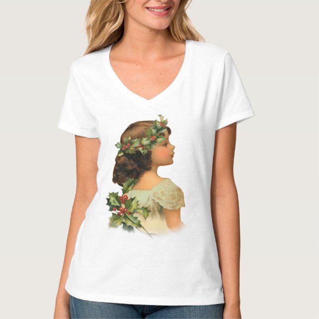 Camiseta Navidades Holly Chica (Anverso)