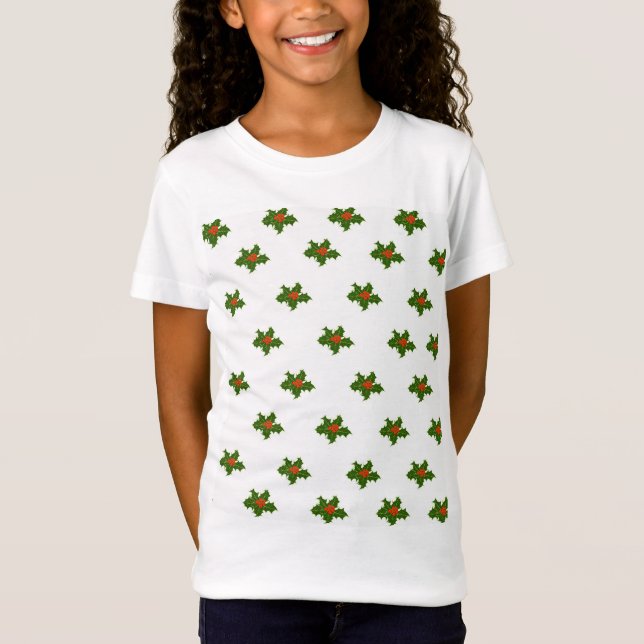 Camiseta Navidades Holly Pattern T-Shirt (Anverso)