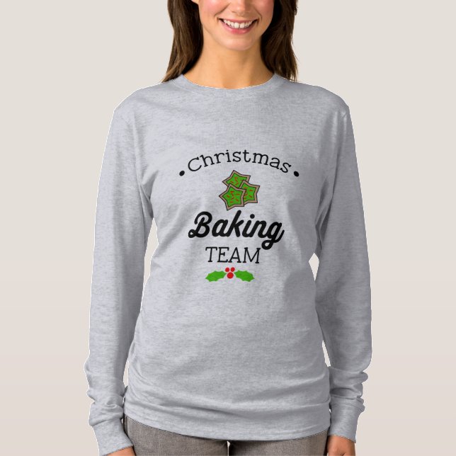 Camiseta navidades horneando equipo jengibre galleta gracio (Anverso)