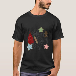Camiseta Navidades horneando espíritus brillante Manga larg