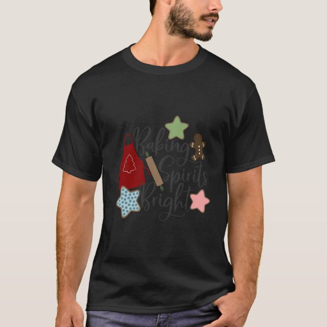 Camiseta Navidades horneando espíritus brillante Manga larg (Anverso)