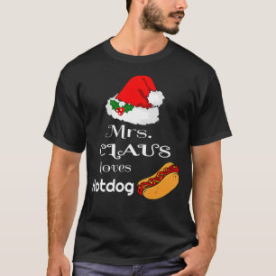 Camiseta Navidades Hotdog Sra Claus Matching Pajama Santa