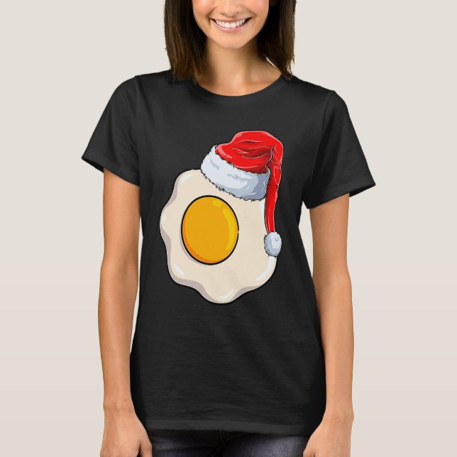 Camiseta Navidades Huevos Fritos Con Sombrero De Santa Para (Anverso)