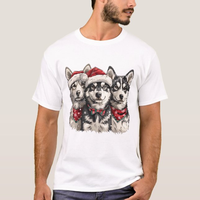 Camiseta Navidades Husky Dogs (Anverso)