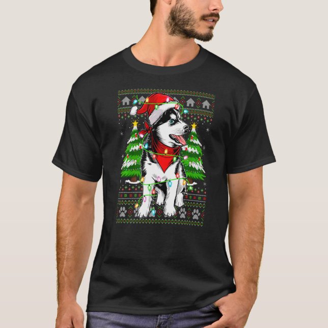 Camiseta Navidades Husky feos de Santa Siberia de Navidad (Anverso)