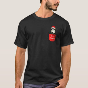 Camiseta Navidades Husky Perro En El Bolsillo