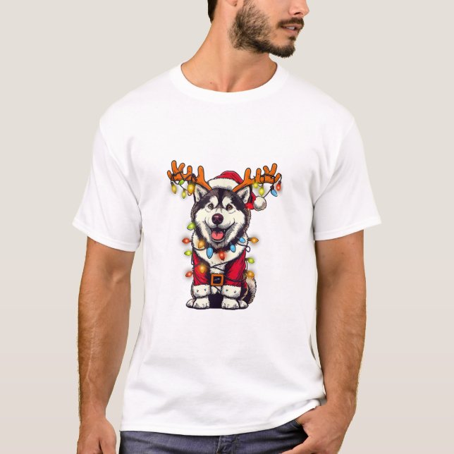 Camiseta Navidades Husky Siberiano (Anverso)