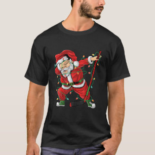 Camiseta Navidades Ice Hockey Dabbing Santa Luces Noche ad 