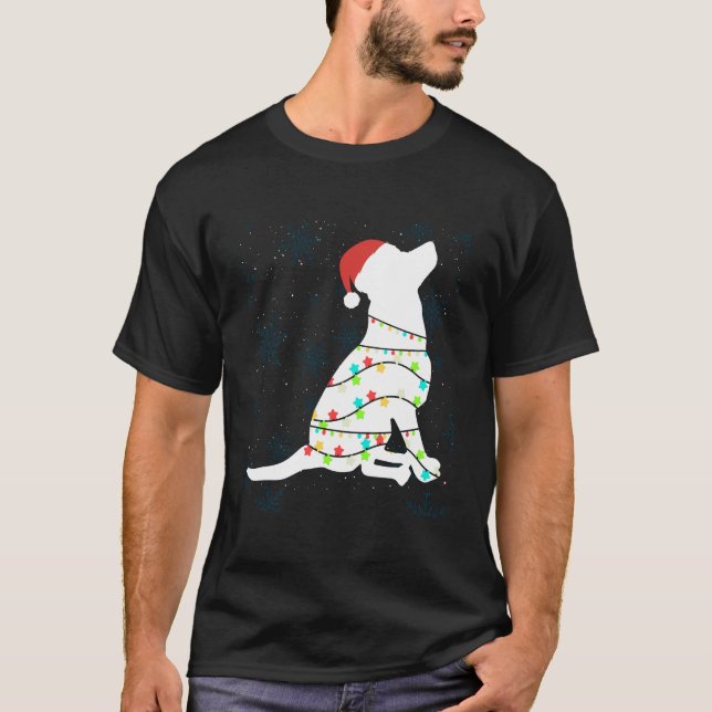 Camiseta Navidades iluminan a Labrador recuperador de perro (Anverso)