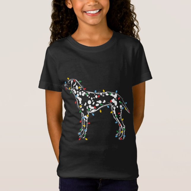 Camiseta Navidades iluminan a perro dálmata con mucho sudor (Anverso)