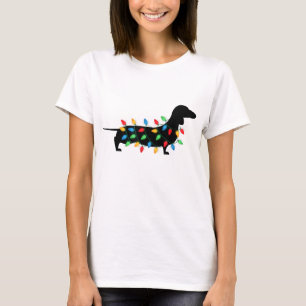 Camiseta Navidades iluminan a Wiener Dachshund Perro Lover