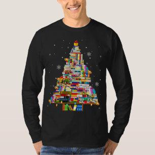 Camiseta Navidades Iluminan Árboles De Biblioteca Para Bibl