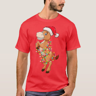 Camiseta Navidades iluminan burro con Gorra de Navidad Donk