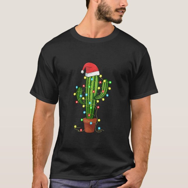 Camiseta Navidades Iluminan Cactus Lover Divertidas Navidad (Anverso)