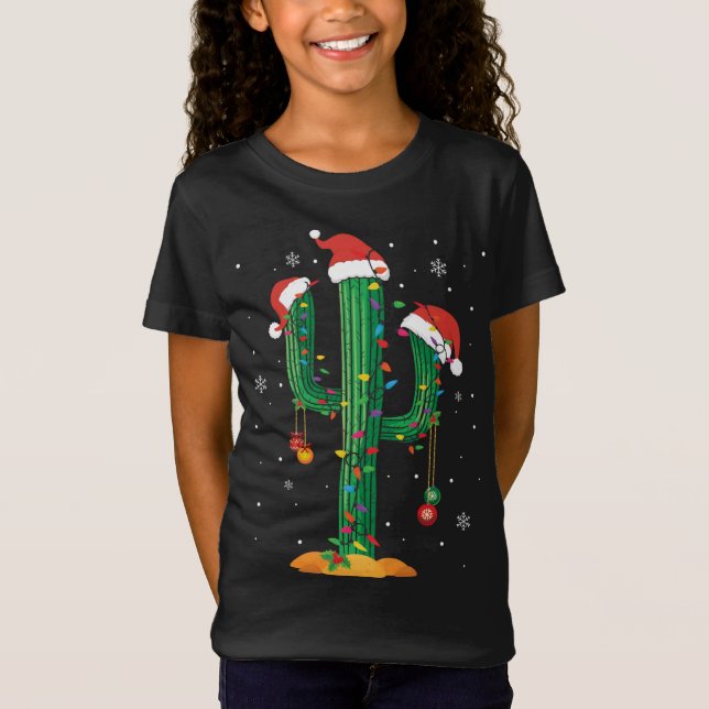 Camiseta Navidades Iluminan Cactus Lover Divertidas Xmas Pa (Anverso)