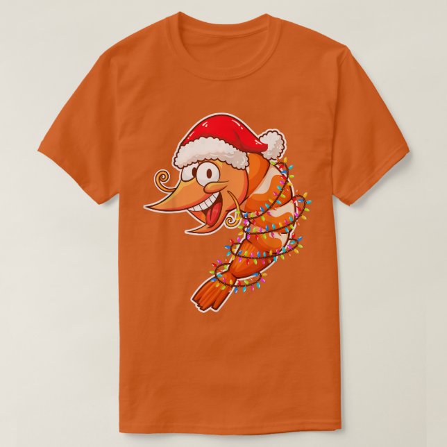 Camiseta Navidades iluminan camarón con Gorra de Navidad ca (Diseño del anverso)