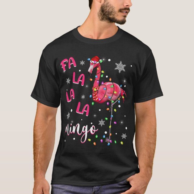 Camiseta Navidades iluminan divertida Navidad Santa Hat Fla (Anverso)