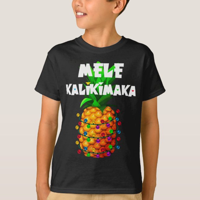 Camiseta Navidades iluminan el árbol de piña Mele Kalikimak (Anverso)