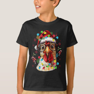 Camiseta Navidades iluminan el pollo Santa Funny árbol de n