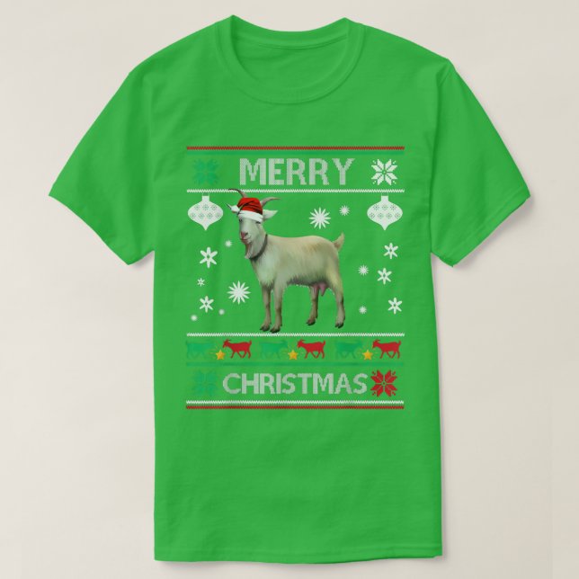 Camiseta Navidades iluminan la cabra XMas Pajama Feliz Navi (Diseño del anverso)
