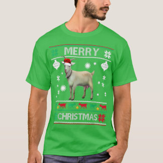 Camiseta Navidades iluminan la cabra XMas Pajama Feliz Navi