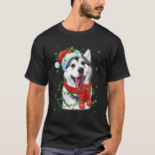 Camiseta Navidades iluminan la cicatriz siberiana Husky Dog