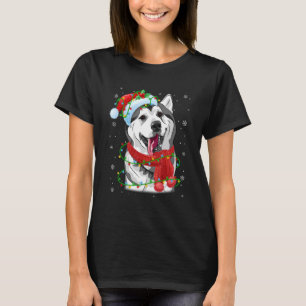 Camiseta Navidades iluminan la cicatriz siberiana Husky Dog