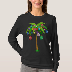 Camiseta Navidades iluminan la divertida tropa de playa Haw