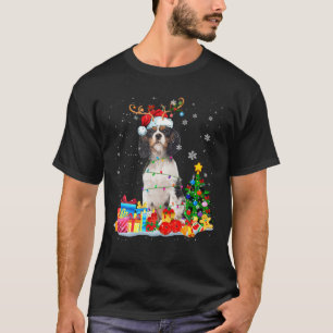 Camiseta Navidades Inglés Springer Spaniel enciende reno