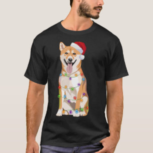 Camiseta Navidades Inu de Shiba iluminan el amante del perr