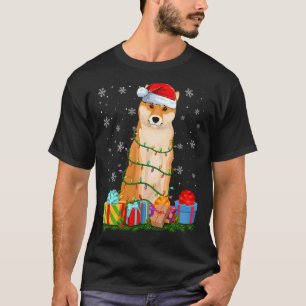 Camiseta Navidades Inu de Shiba iluminan perro de Navidad