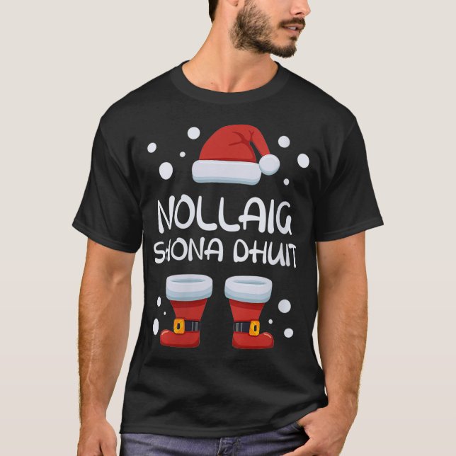Camiseta Navidades irlandeses Nollaig Shona Dhuit Santa M (Anverso)